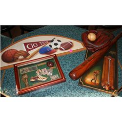 GROUP OF 3 BASEBALL DECORATIVE WALL HANGINGS