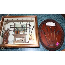 PAIR OF GOLF DECORATIVE WALL HANGINGS