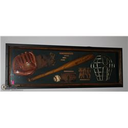 42 X 14 WOODEN BASEBALL SHADOWBOX WALL DISPLAY
