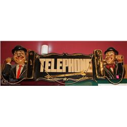 WOODEN "TELEPHONE" DECORATIVE SIGN, 41 X 15