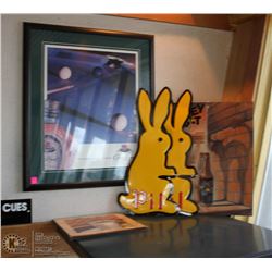 GROUP OF 5 VARIOUS WALL PICTURES AND METAL SIGNS