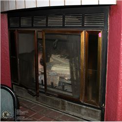 GAS FIREPLACE INSERT WITH REMOTE, 40 X 34. BUYER