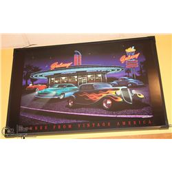 SCENES FROM VINTAGE AMERICA LIGHTUP FRAMED PICTURE