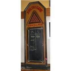 "JOIN THE GAME" WOODEN CHALK BOARD 16 X 43