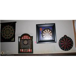 LOT OF 4 DART BOARD THEMED WALL HANGINGS