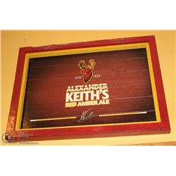 ALEXANDER KEITH'S AMBER ALE WOOD PICTURE 23 X 17
