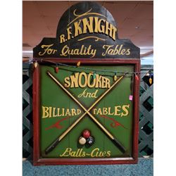 WOODEN SNOOKER AND BILLIARDS WALL HANGING