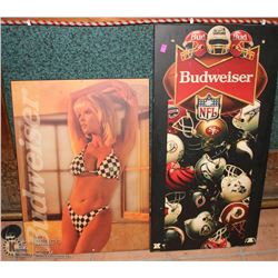 PAIR OF BUDWEISER MAN CAVE WALL HANGINGS