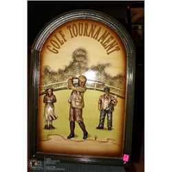 GOLF TOURNAMENT WOODEN WALL HANGING 16 X 24