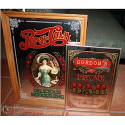 PAIR OF COLLECTIBLE FRAMED MIRROR PICTURES, PEPSI