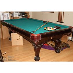 PATHMARK CHERRY WOOD COLOR POOL TABLE, COMES WITH