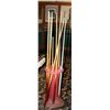 Image 1 : STANDING WOOD POOL CUE RACK WITH 9 POOL CUES