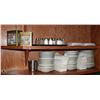 Image 1 : 2 SHELVES OF WHITE SERVING PLATES AND MORE