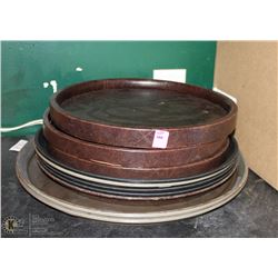 STACK OF BAR SERVING TRAYS