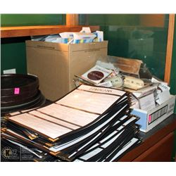 LARGE LOT OF MENU CASES AND TABLE STANDS