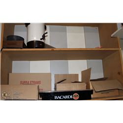2 SHELVES WITH NEW BAR GLASSES AND MORE