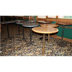 LOT OF 9 ASSORTED BAR HEIGHT TABLES