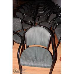 LOT OF 22 METAL AND FABRIC ARM CHAIRS
