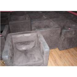 LOT OF 8 BROWN MICROFIBER CLUB CHAIRS