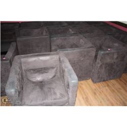 LOT OF 8 BROWN MICROFIBER CLUB CHAIRS