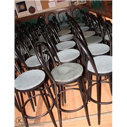 LOT OF 35 BAR HIEGHT METAL AND FABRIC CHAIRS SEAT