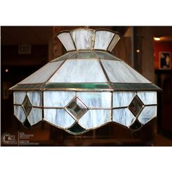 LOT OF 2 DIAMOND DESIGN STAIN ART GLASS HANGING