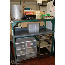 BI LEVEL FOOD PREP COUNTER WITH CONTENTS
