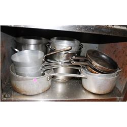LARGE LOT OF ASSORTED POTS AND FRY PANS