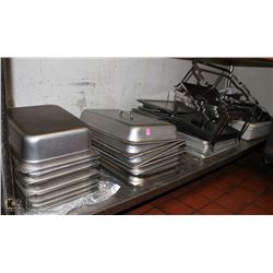 LARGE LOT OF CHAFING DISHES, STAINLESS STEEL