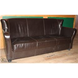 CHOCOLATE BROWN LEATHERETTE SOFA 71"