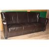 Image 1 : CHOCOLATE BROWN LEATHERETTE SOFA 71"