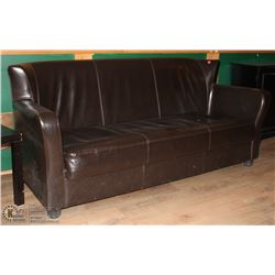 CHOCOLATE BROWN LEATHERETTE SOFA 71"