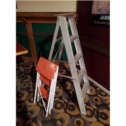 5FT ALUMINUM STEP LADDER AND 3FT STEP STOOL