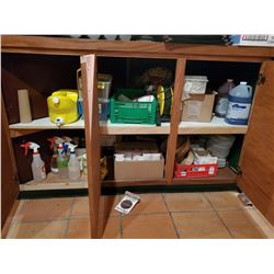 CABINET CONTENTS: INCLUDES CLEANING SUPPLIES,