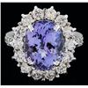 14KT White Gold 7.59 ctw Tanzanite and Diamond Ring