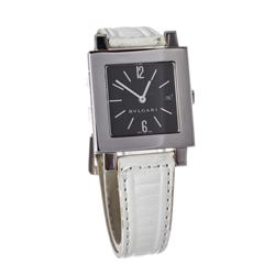 Bvlgari White SQ 29 SLD Stainless Steel Square Ladies Wrist Watch