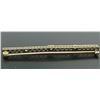 Image 4 : Antique Two Tone 14kt Gold Diamond & Synthetic Sapphire Open Filigree Bar Pin