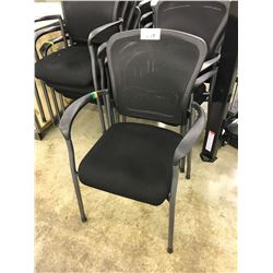 BLACK MESH BACK STACKING CLIENT CHAIR