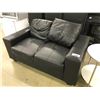 Image 1 : BLACK 2 SEAT SOFA AND SIDE TABLE WITH OTTOMAN/COFFEE TABLE