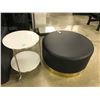 Image 2 : BLACK 2 SEAT SOFA AND SIDE TABLE WITH OTTOMAN/COFFEE TABLE