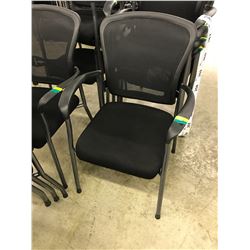 BLACK MESH BACK STACKING CLIENT CHAIR
