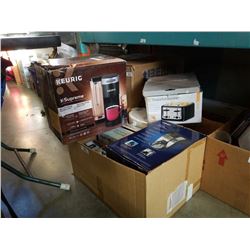 Lot of keurig coffee maker and other kitchen appliences