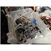 Image 2 : BIN AND TRAY OF HOOKS, TOOL HANGERS, DOOR HANGERS