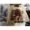 Image 3 : BIN AND TRAY OF HOOKS, TOOL HANGERS, DOOR HANGERS