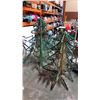 Image 1 : 2 LIGHT UP XMAS TREE LAWN ORNAMENTS - APPROX 4 AND 5 FOOT TALL, NEED POWER CORDS