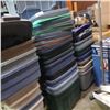 Image 1 : Stack of storage totes and lids