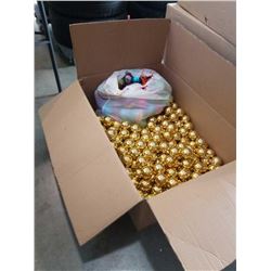 BOX OF 100 PLUS CHRISTMAS BALL ORNAMENTS