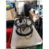 Image 1 : BLACK METAL AND BOWED GLASS CHANDELIER