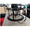 Image 2 : BLACK METAL AND BOWED GLASS CHANDELIER