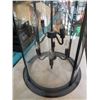 Image 2 : BLACK METAL AND BOWED GLASS CHANDELIER